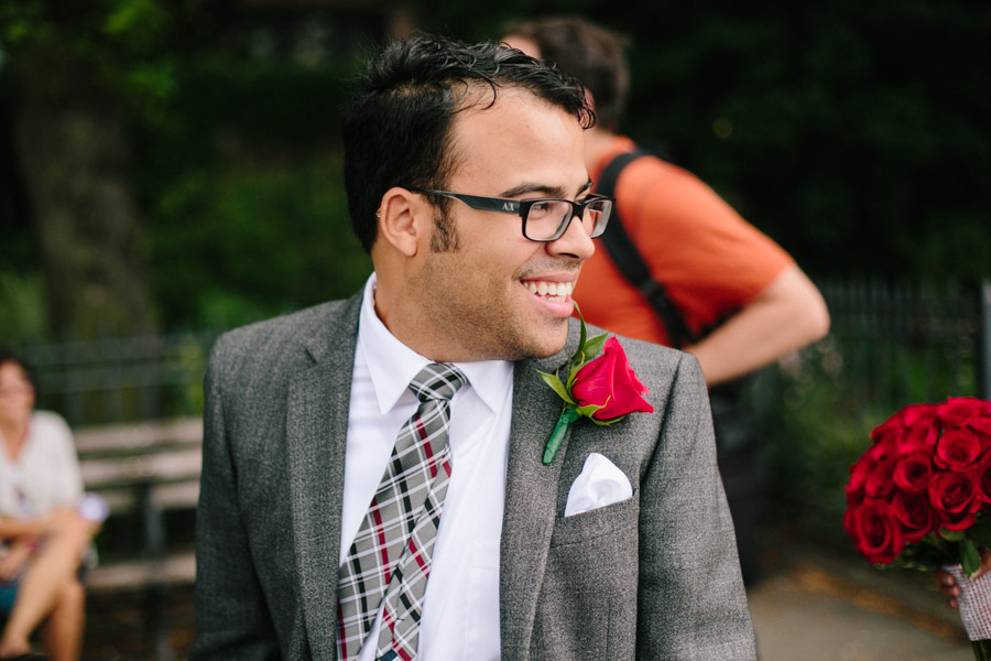 Groom, Plaid, Suit and Tie, Boutonniere, Armani Exchange, Smiling, Shane Godfrey Photography, Boston Wedding Photography, Boston Weddings, Brooklyn Weddings, City Wedding Photography, City Weddings