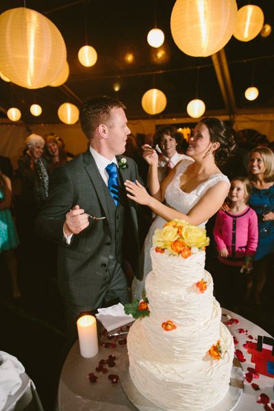 Shane Godfrey Photography, Boston Wedding Photography, DIY Wedding, Backyard Dover Wedding, Backyard Wedding, Bride and Groom, Cake Cutting, Wedding Reception